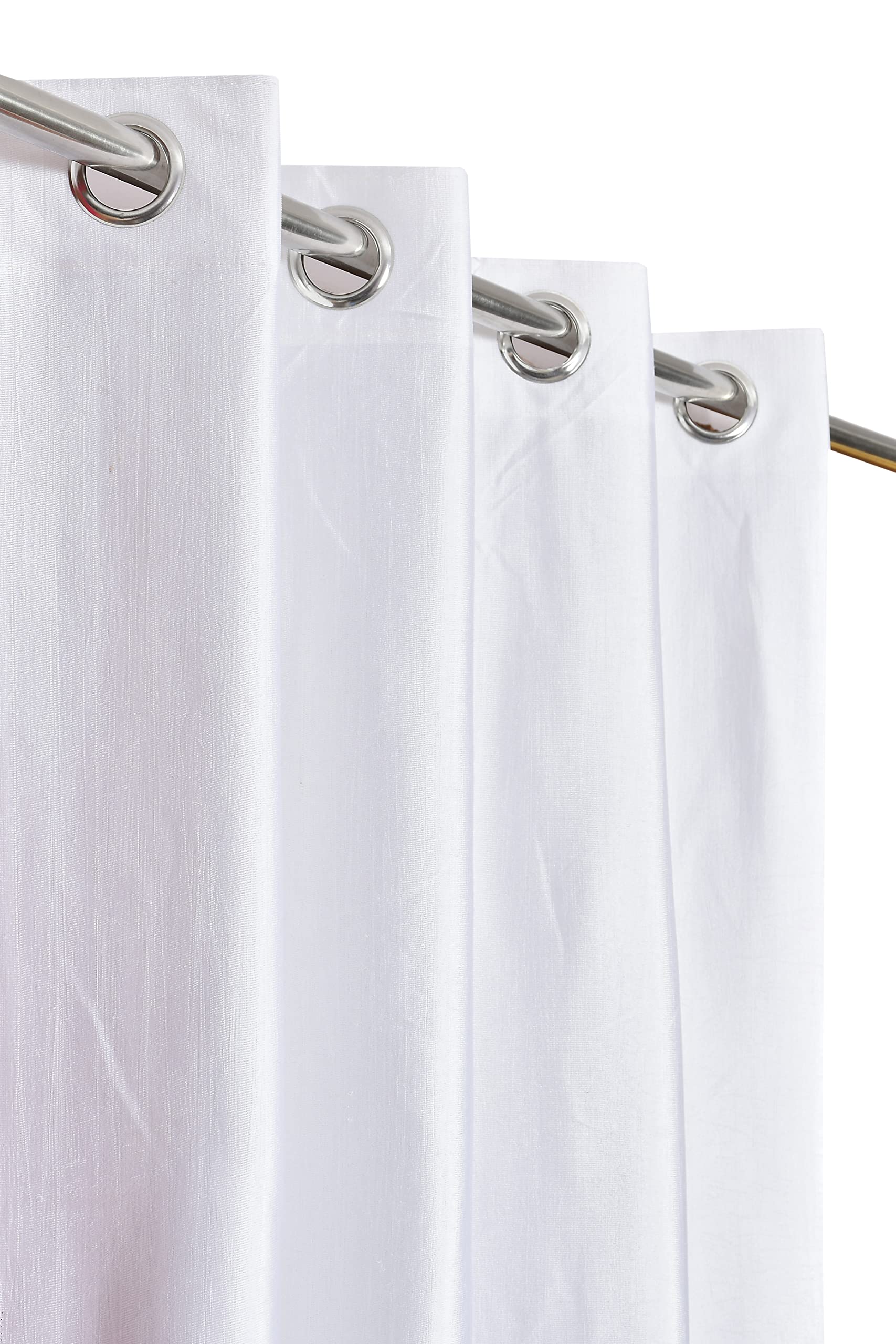 Galaxy Home Decor Solid Plain Curtains for Window 6 Feet, Pack of 3, White & Purple